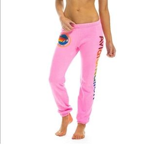 Hot pink aviator sweatpants